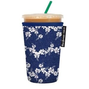 Sok It JavaSok Iced Coffee Insulated Neoprene Cup Sleeve Hawaiian Flower
